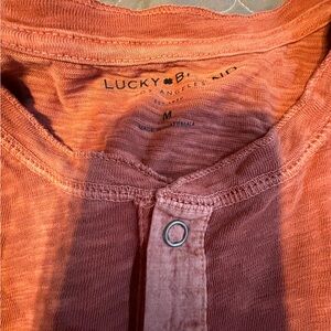 Lucky Brand Men's Long Sleeve Tee - Rust and Burgundy
